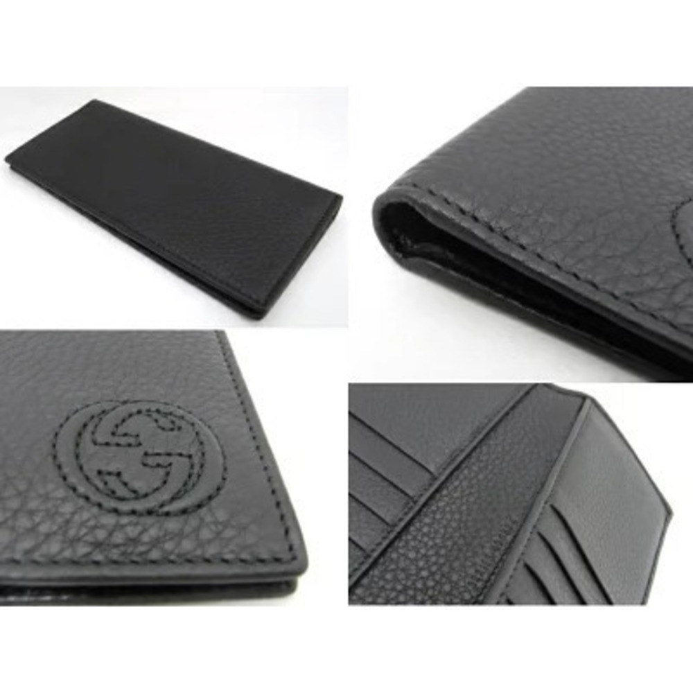 Gucci Soho Long Wallet Bi fold Wallet Bill Leather Black - Picture 2 of 3
